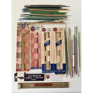 VTG Boye & Hero KNITTING PINS Steel Aluminum Various Sizes & Colors LOT of 100!